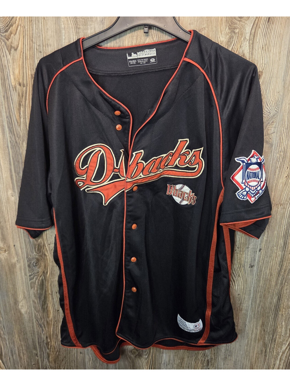 Arizona Diamondbacks MLB True Fan Series Black & Red Baseball Jersey Men Sz 2XL
